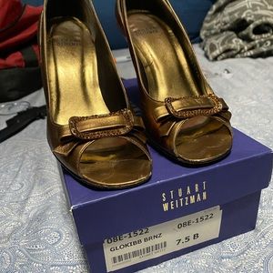 Stuart Weitzman Gold Bronze heels